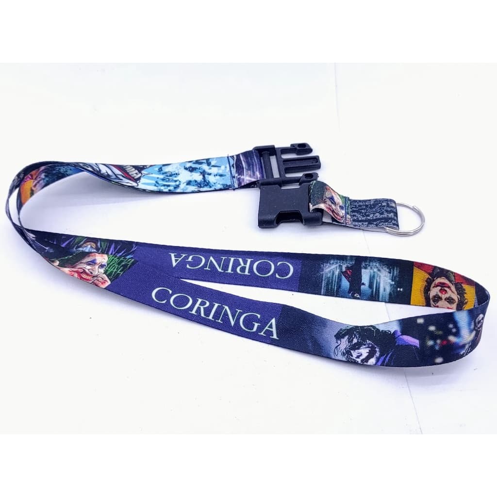 Cordão para pescoço CORINGA chaveiro Tirante com engate rápido para moto, chaveiro chupeta caneca moto ou crachá