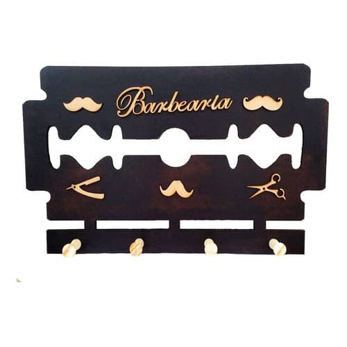 Cabideiro Para Barbearia Modelo Gilete MDF