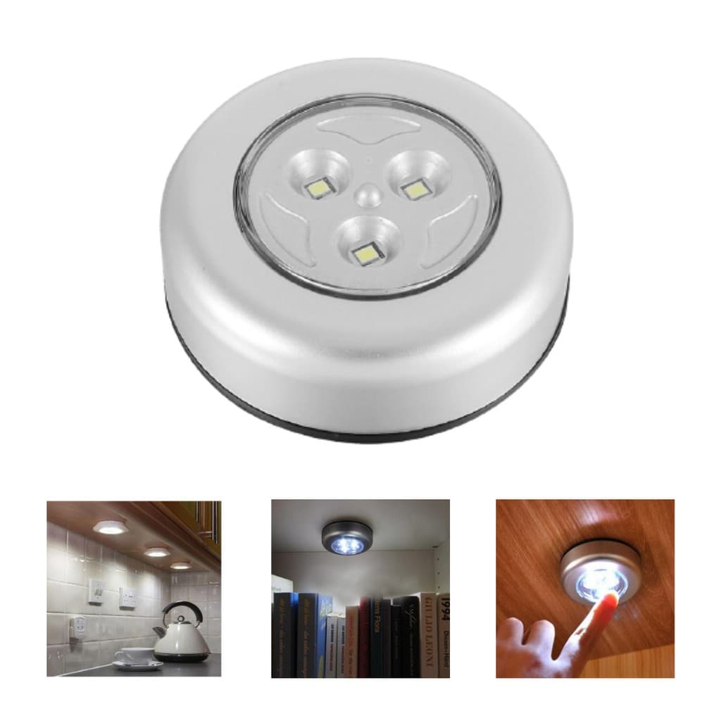 Lâmpada Adesiva Portátil Spot Led de Emergência com 3 LEDs Lâmpada Pequena para Corredor/Armário/Closet/Parede/Banheiro/Carro
