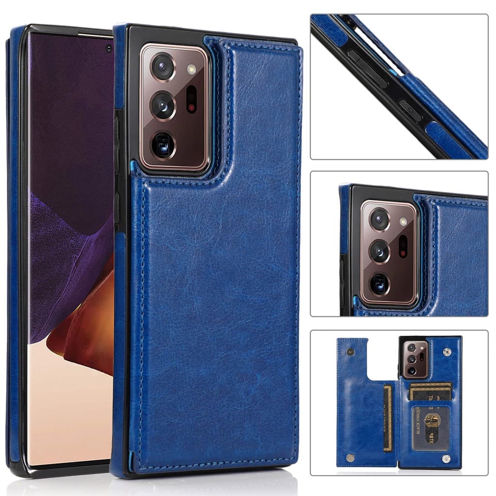 Para Samsung Galaxy S25 S23 S24 FE S26 Nota 20 Ultra 10 Plus 9 8 Caso De Couro Dupla Camada Slots De Cartão Carteira Cap