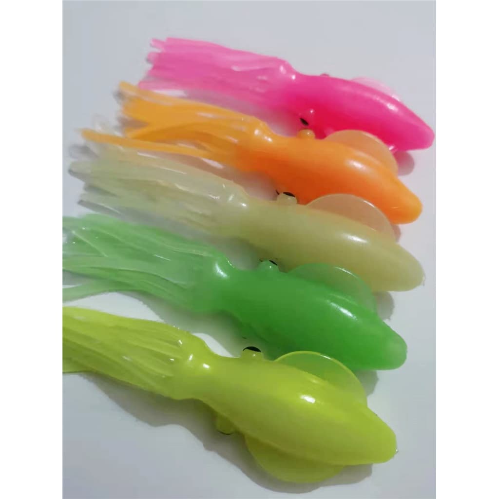4 Peças/Pacote Isca Macia De Pesca Luminosa Lula Gabarito Atum Iscas Polvo Saias Wobbler 10.5cm/11.8g