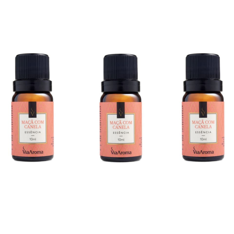 3 un Essências Maça Com Canela - 10Ml Via Aroma