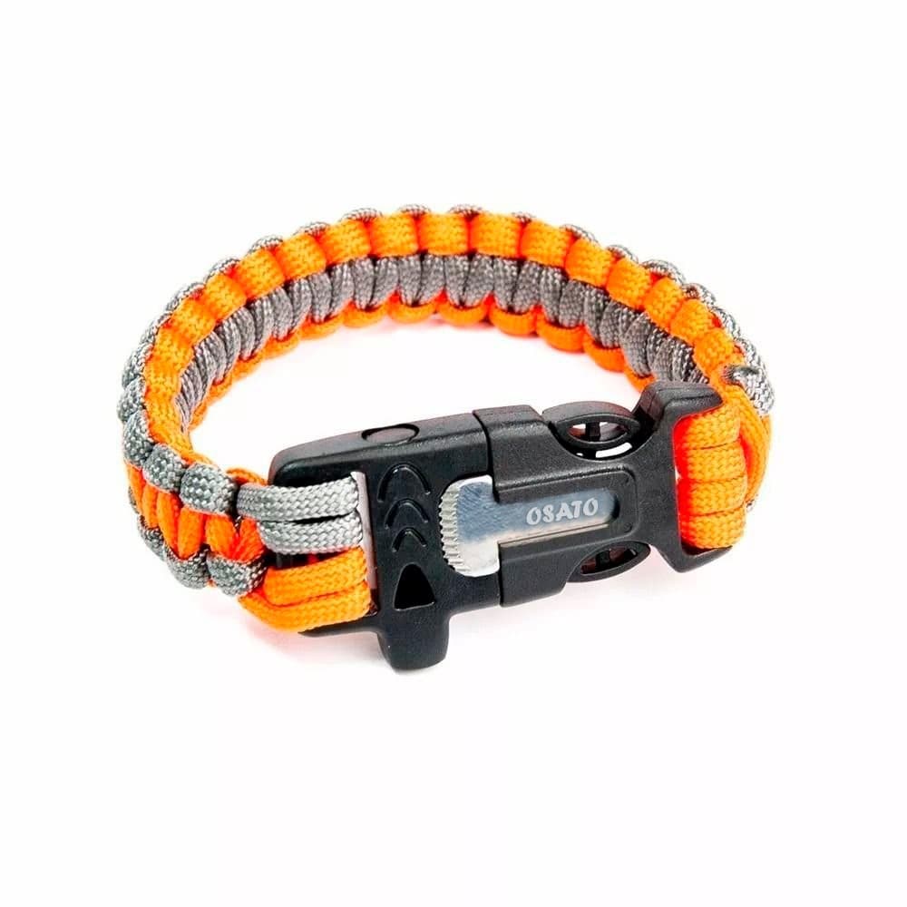 Bracelete Pulseira Tático C/pederneira Paracord Com Apito