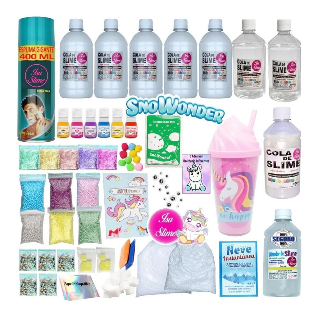 Kit P/fazer Slime Unicornio Isa Slime