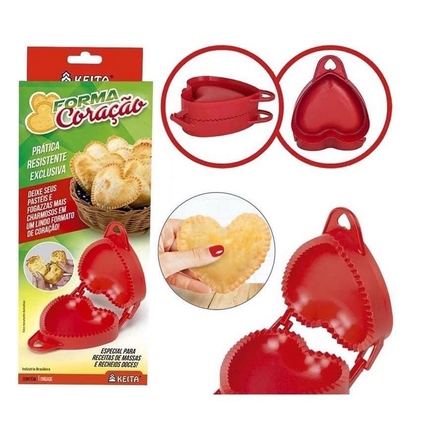 Forma Para Pastel Fogazza Coração Plástico Lançamento Recheio Prático Forminha Salgados - PREMIUM