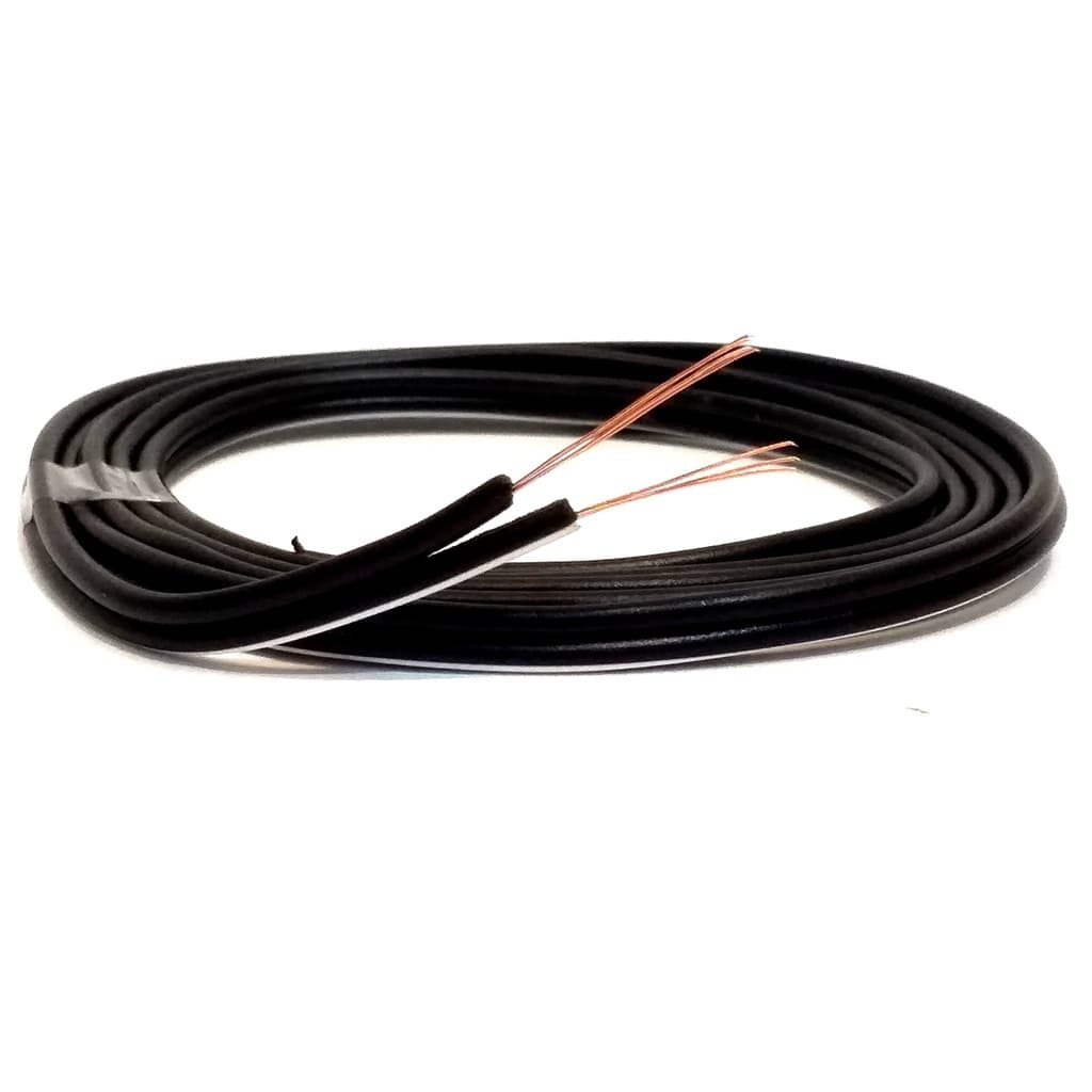 20 Metros Fio Paralelo 2x0,50mm Alto Falante Emborrachado Preto Flexível Para Som Automotivo Instalação Elétrica