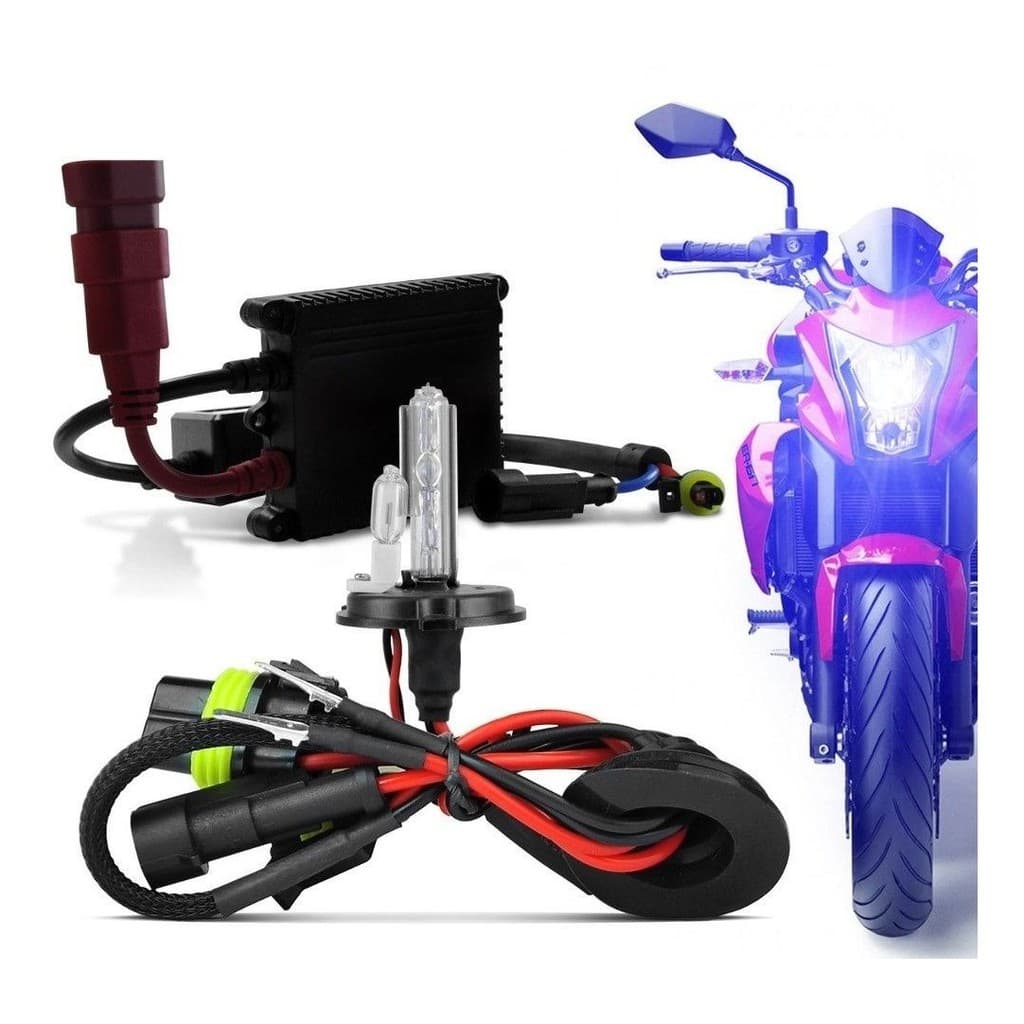 Kit Xenon Moto H4-2 8000k Completo Com Reator Slim E Lamp....