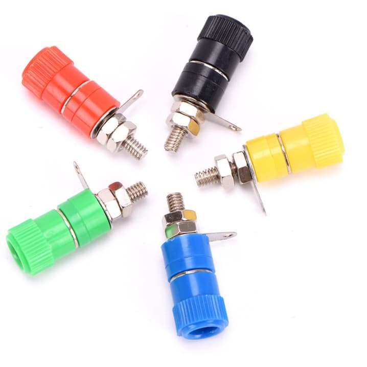 1 X Par Conector Plug Pino Banana 4mm Femea Ou Macho Vermelho E Um Preto
