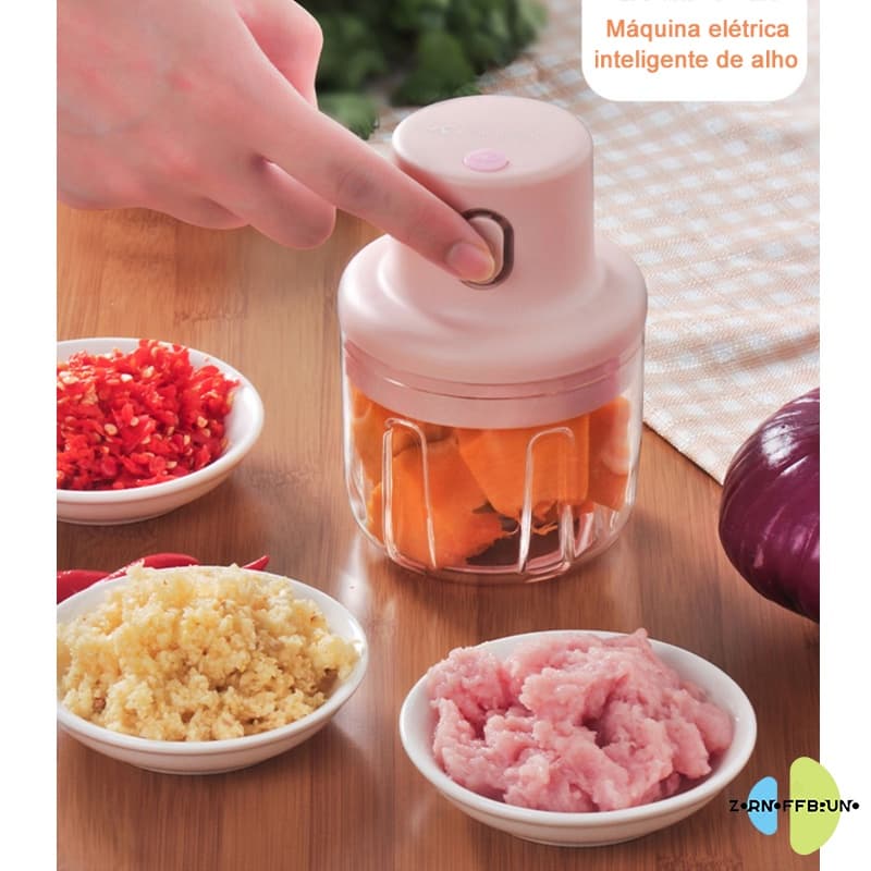 Moedor de alho elétrico sem fio Processador de alimentos recarregável USB