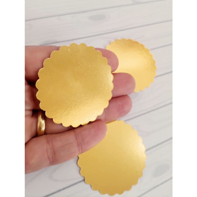 Escalope aplique dourado prata Papel Lamicote para lembrancinhas e decoração 10 unidades