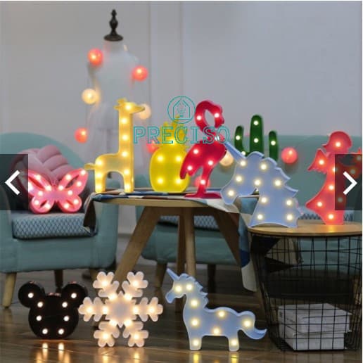Luminária Led Noturna Lâmpada Mesa Lua Flamingo Abacaxi Cacto Unicórnio Abajur Decoração Nuvem Sereia