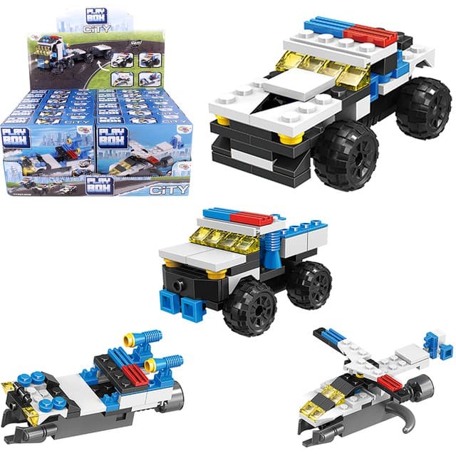 Blocos De Montar Play Box City Police Carrinho De Brinquedo Educativo Para Crianças Wellkids