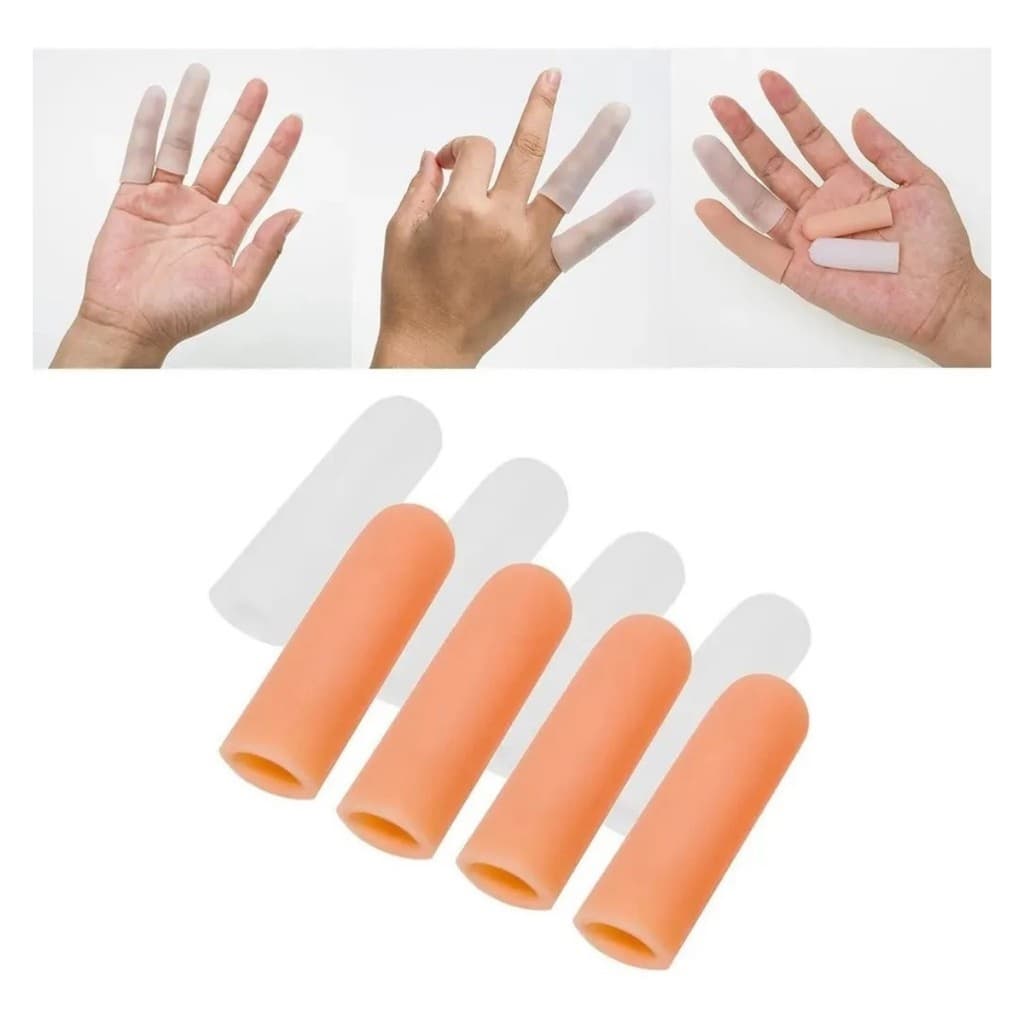 4 pares de protetor de silicone dedo