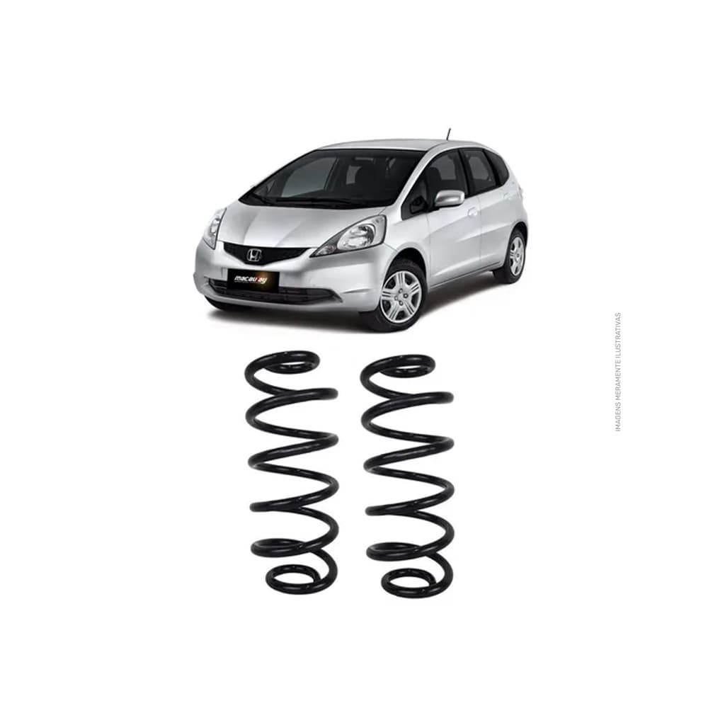 2 Molas Traseiras Reforçadas Gnv - Honda Fit 2004 A 2008