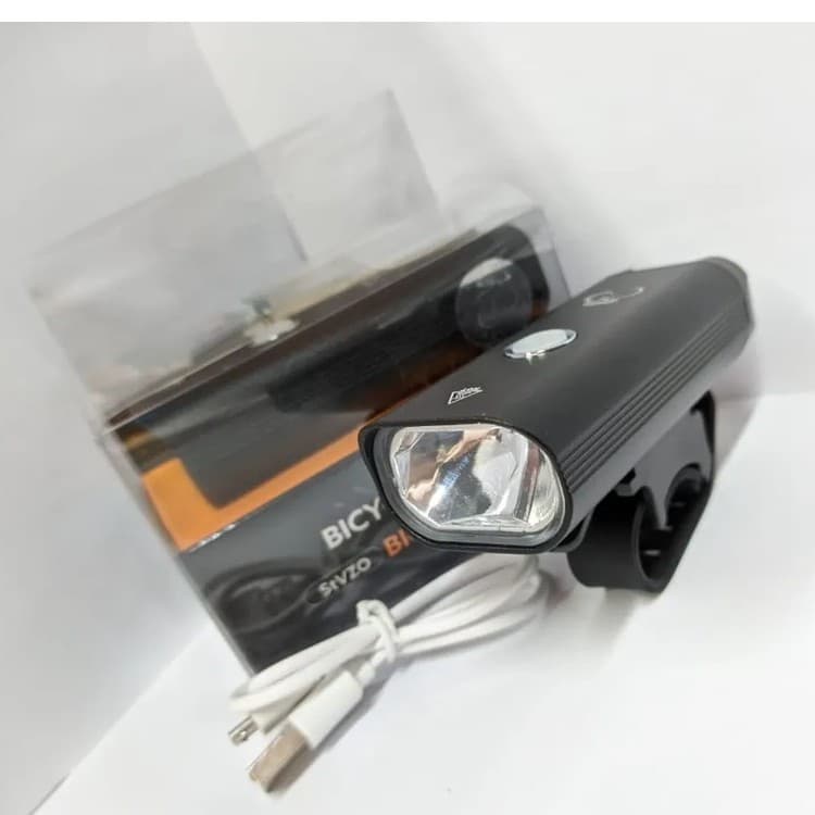 Farol Lanterna Bike Recarregável 3 Focos Led Cree + Cabo Usb - 1800 mAh 3,7v 03-2027