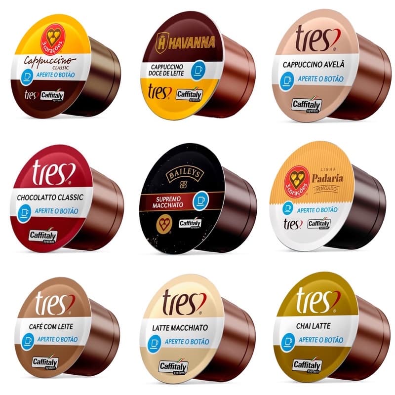 KIT 5 CÁPSULAS Avulsas Três Corações - Cafés / Bebidas Cremosas / Chás