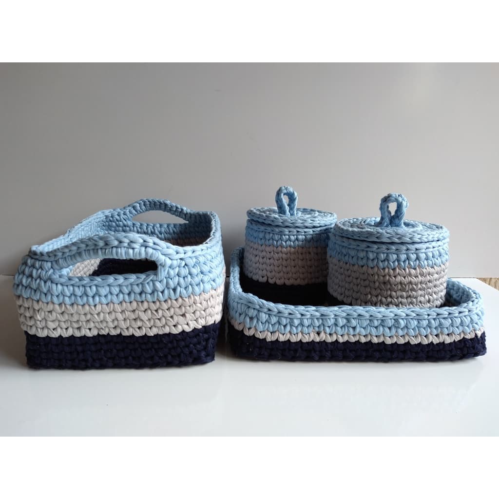 Kit higiene fio de malha Crochê para o Enxoval do Bebê