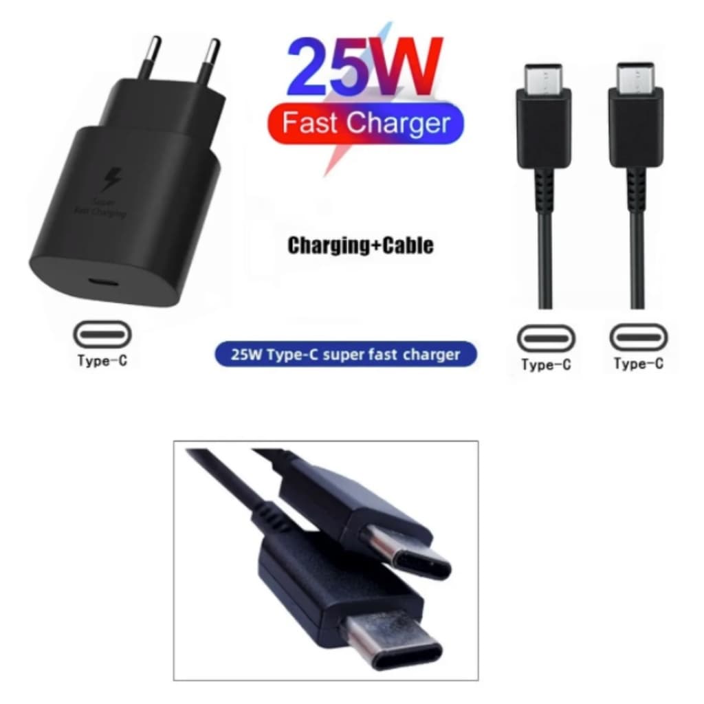 Carregador Original Para Samsung 25w Turbo S20 S10 S21 Plus Ultra USB-C
