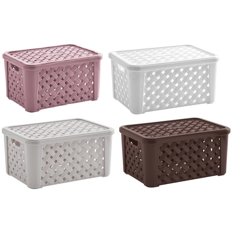 Cesta Organizadora Rattan Com Tampa