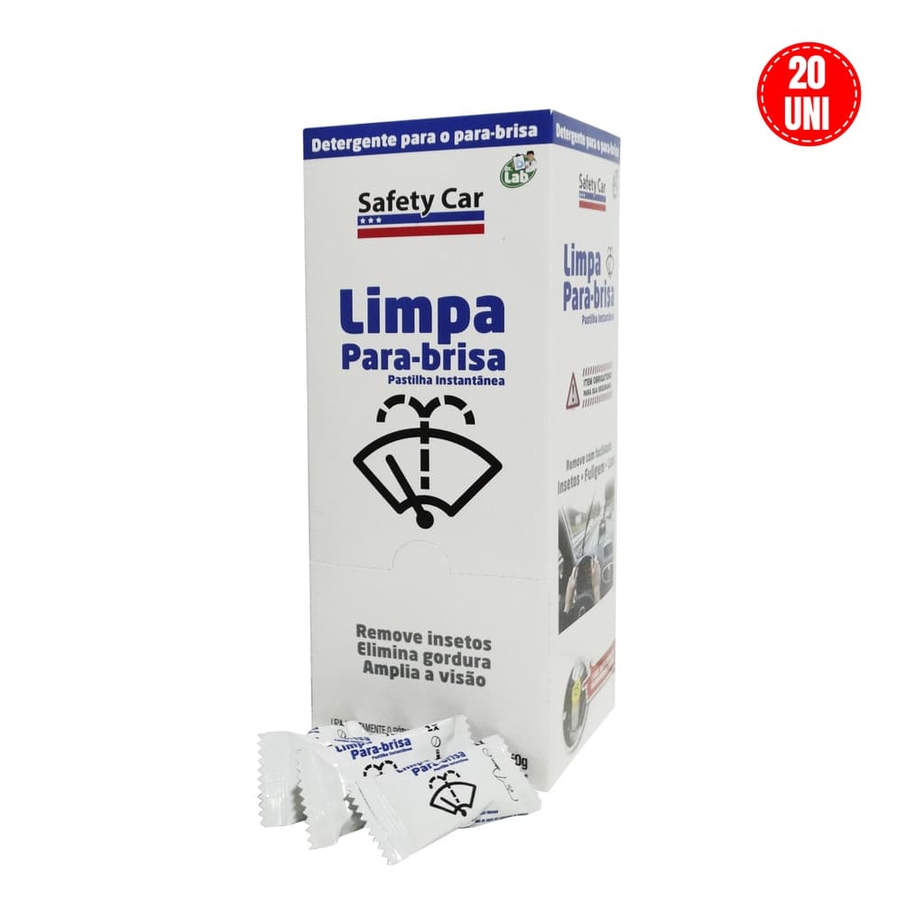 20 Unidades Pastilha Limpa Parabrisa Remove Insetos Lama Fuligem Safety Car