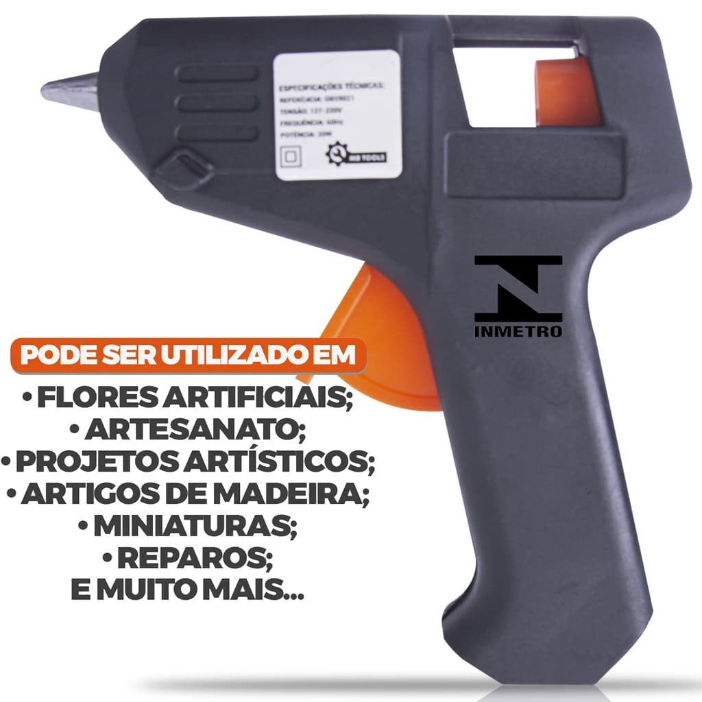 Pistola Cola Quente 20W Profissional Bivolt (127V e 220V) - INMETRO
