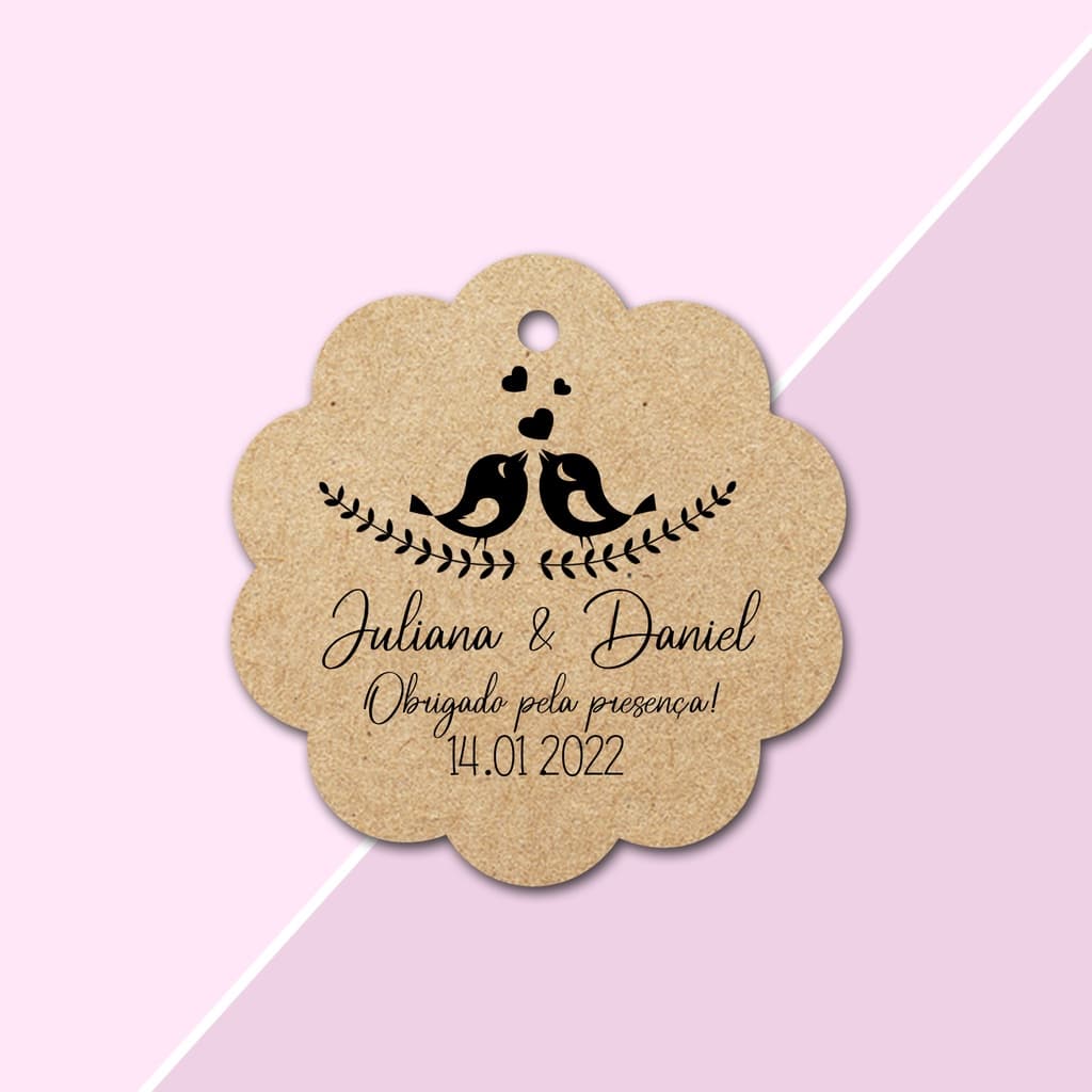 60 Tags PAPEL Kraft Personalizadas Lembrancinha para Casamento, Noivado e Chá de Cozinha