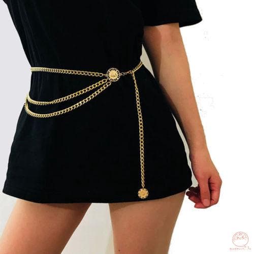 Cintos Femininos De Moda De Luxo Com Corrente De Metal Chunky Franjas Cinto