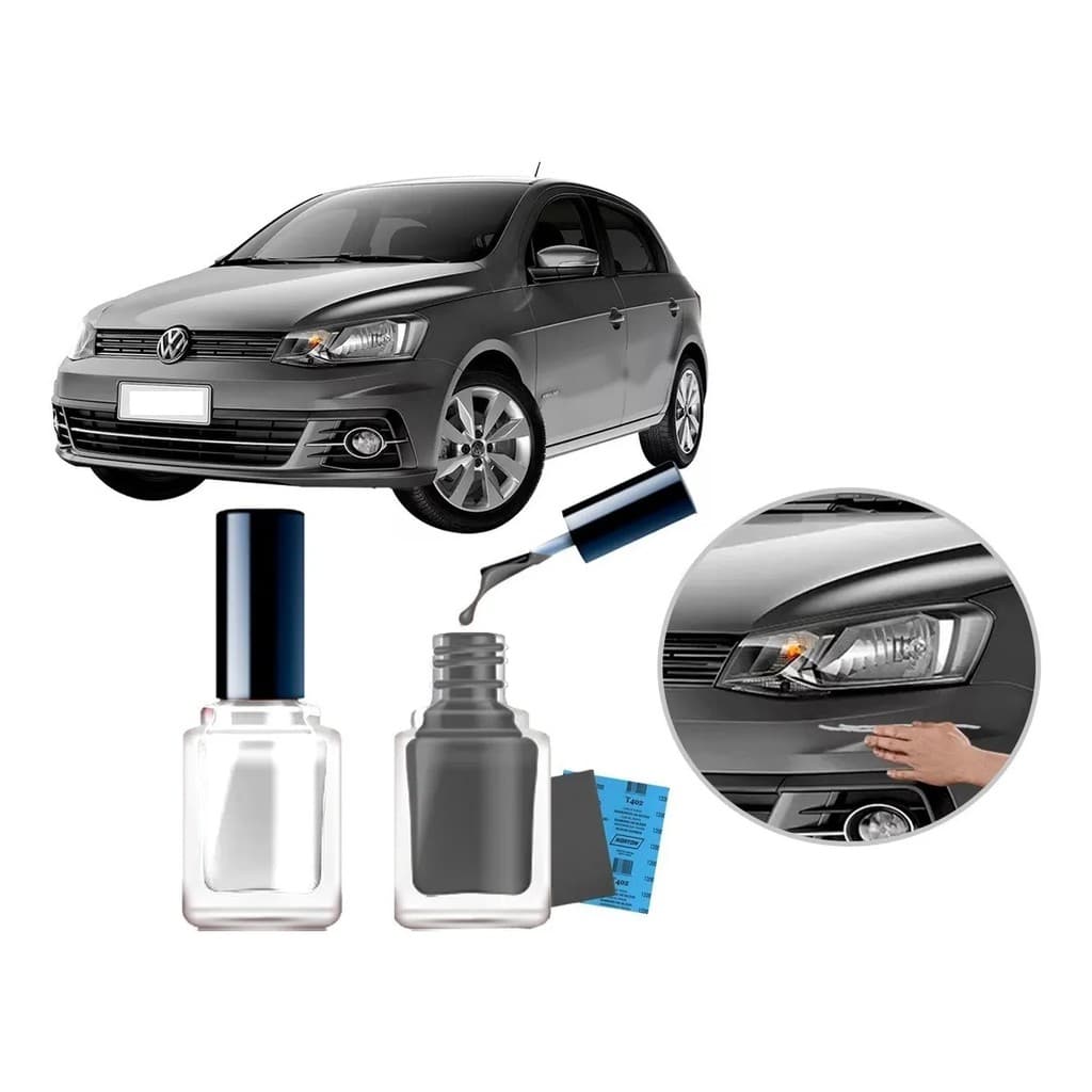 Tinta Tira Risco Automotivo Cor Carro Vw Gol 2017 2018 2019 2020 Cinza Platinum