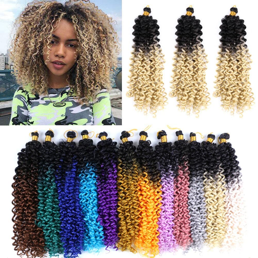 Crochet Cabelo Sintético Trança Extensões De Cabelo Onda De Água Tranças Loira 613 Bundles Freetrress Afro Kinky Torção Granel