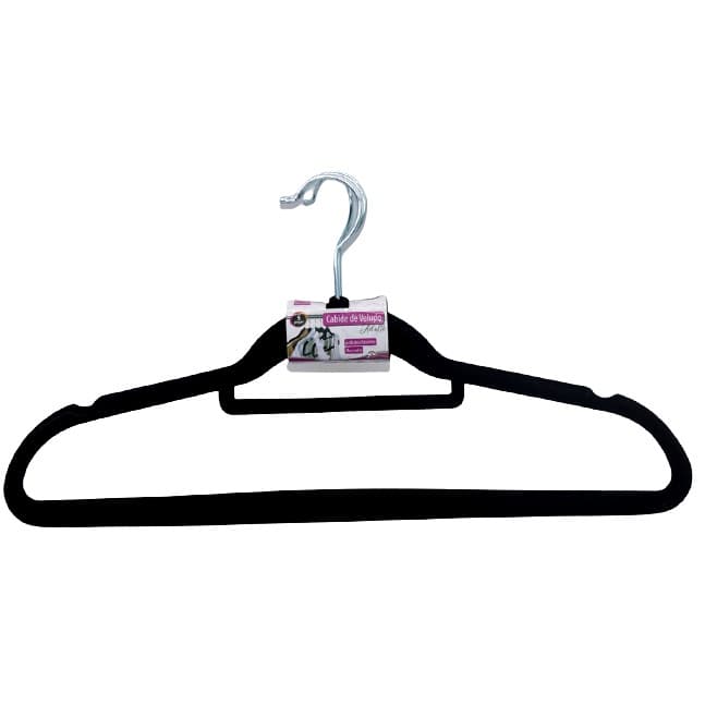 Kit 5 Cabides Pretos De Veludo Flocado Antideslizante Em Casa Tem
