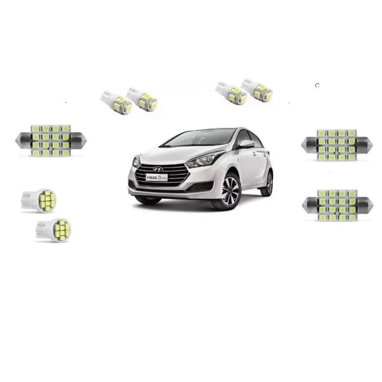 kit de lampada led Hyundai HB20 super branca t10 carro automotivo