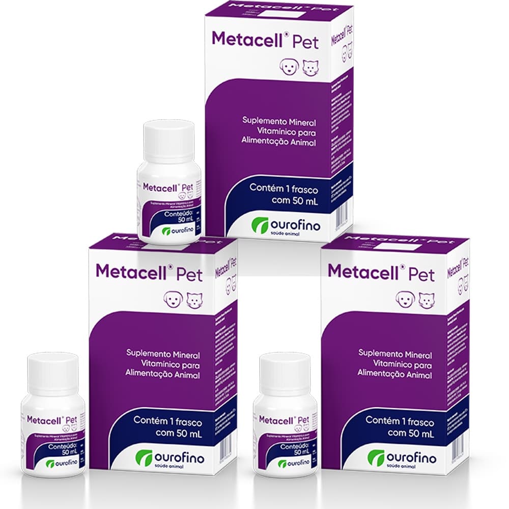 3 X Metacell Pet 50ml - Ourofino Pet