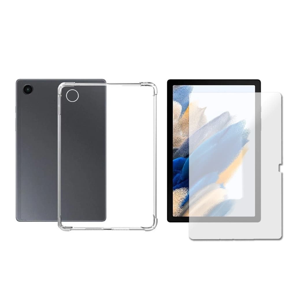 Capa Anti Impacto Transparente para Tablet Samsung Galaxy Tab A8 10.5 2022 X200 X205 + Película de Vidro