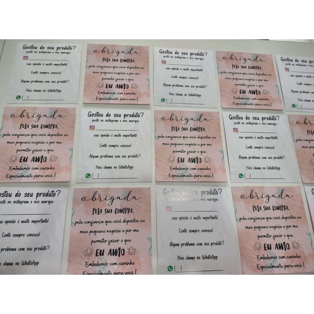 Cartão de agradecimento ao cliente