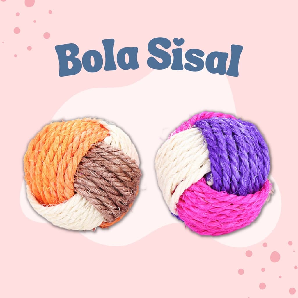 Brinquedos para Gatos Bolinha Sisal Com Ervinha Gato