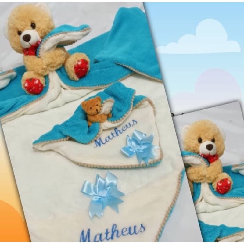 Kit manta + naninha personalizado com nome