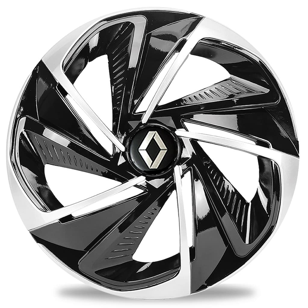 Calota Esportiva Nitro Aro 14 Black Silver Renault Clio Sandero Logan (UNIDADE)