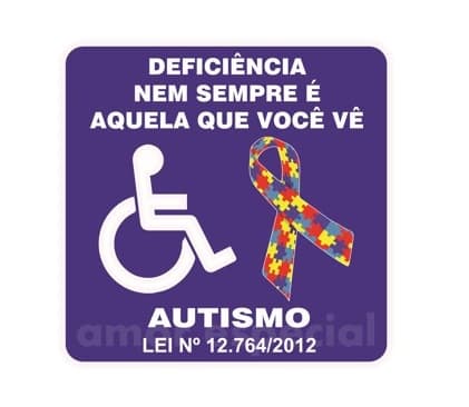 Adesivo Para Carro - Deficiência Com A Lei - Autismo 12x12cm