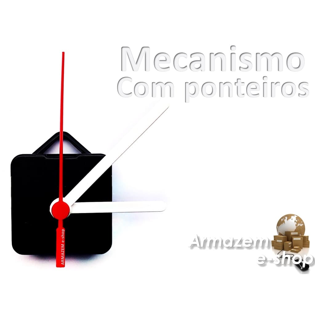 KIT Maquina de Relógio Quartz movimento alternado Com Alça Eixo 13mm e ponteiros brancos palito