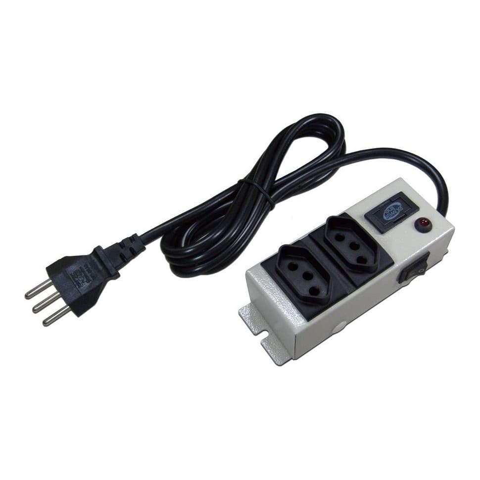 Filtro De Linha Chapa 2 Tomadas Com Fusivel Bivolt Multicraf