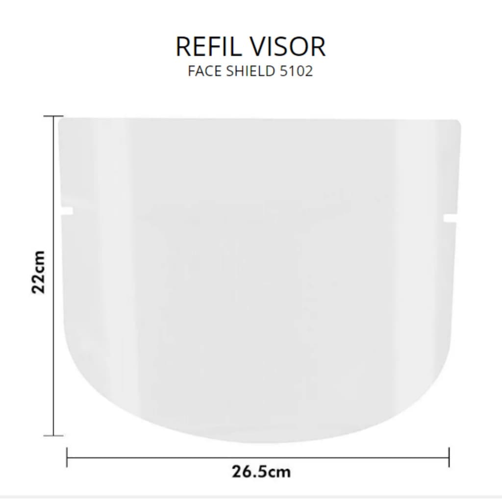 Face Shield Oculos Acrilico Máscara De Grandes Dimensões Refil 5102