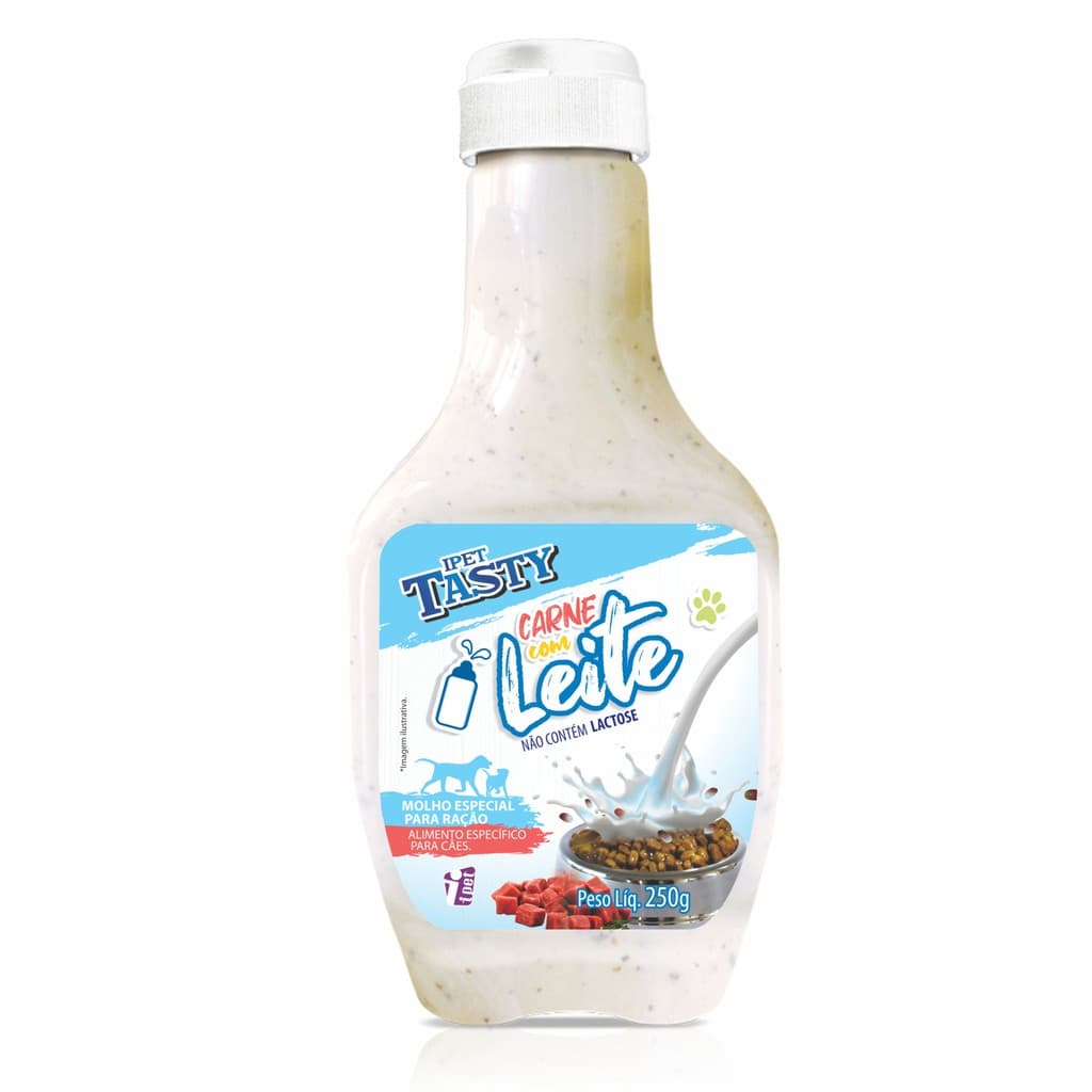 Molho para Ração Canina iPet Tasty Ração Sabor Carne Com Leite 250g para CÃES