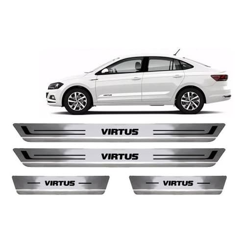 Kit 4 Soleira Aço Inox Escovado Vw Virtus - Todos