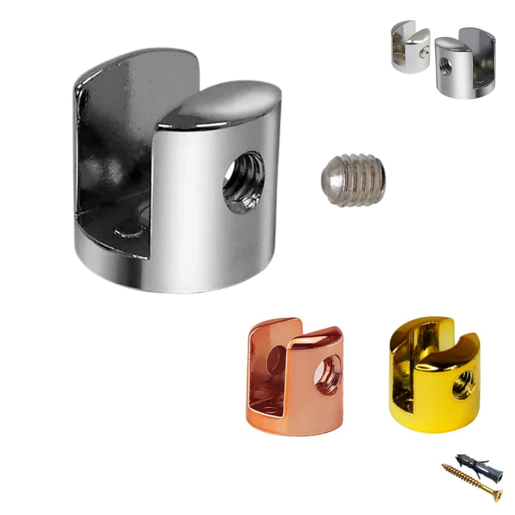 Suporte de Banheiro Fenda para Prateleira de Parede Cromado prateleiras de 4mm, 6mm, 8mm, 10mm,12mm