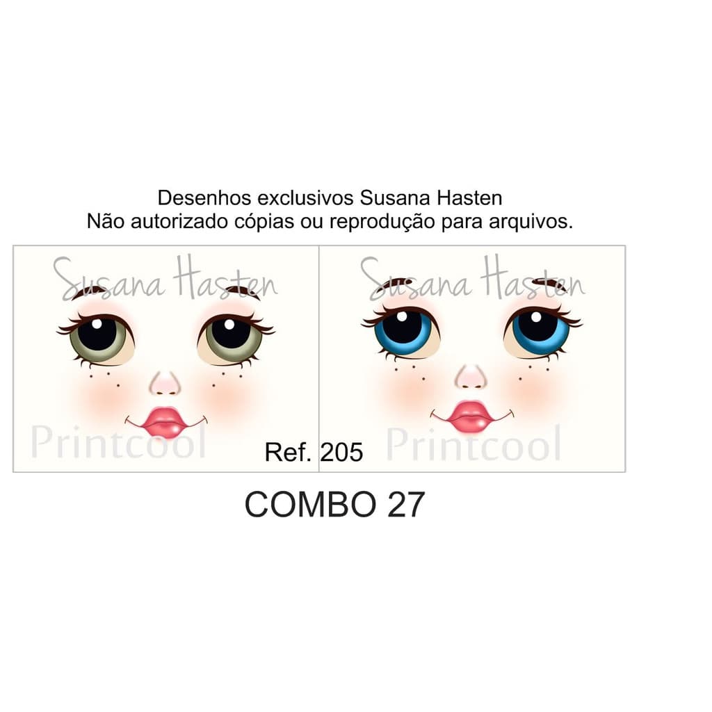 Olho Para Boneca De Pano _ Papel Transfer Combo 27 / BONECAS DE 30 CM