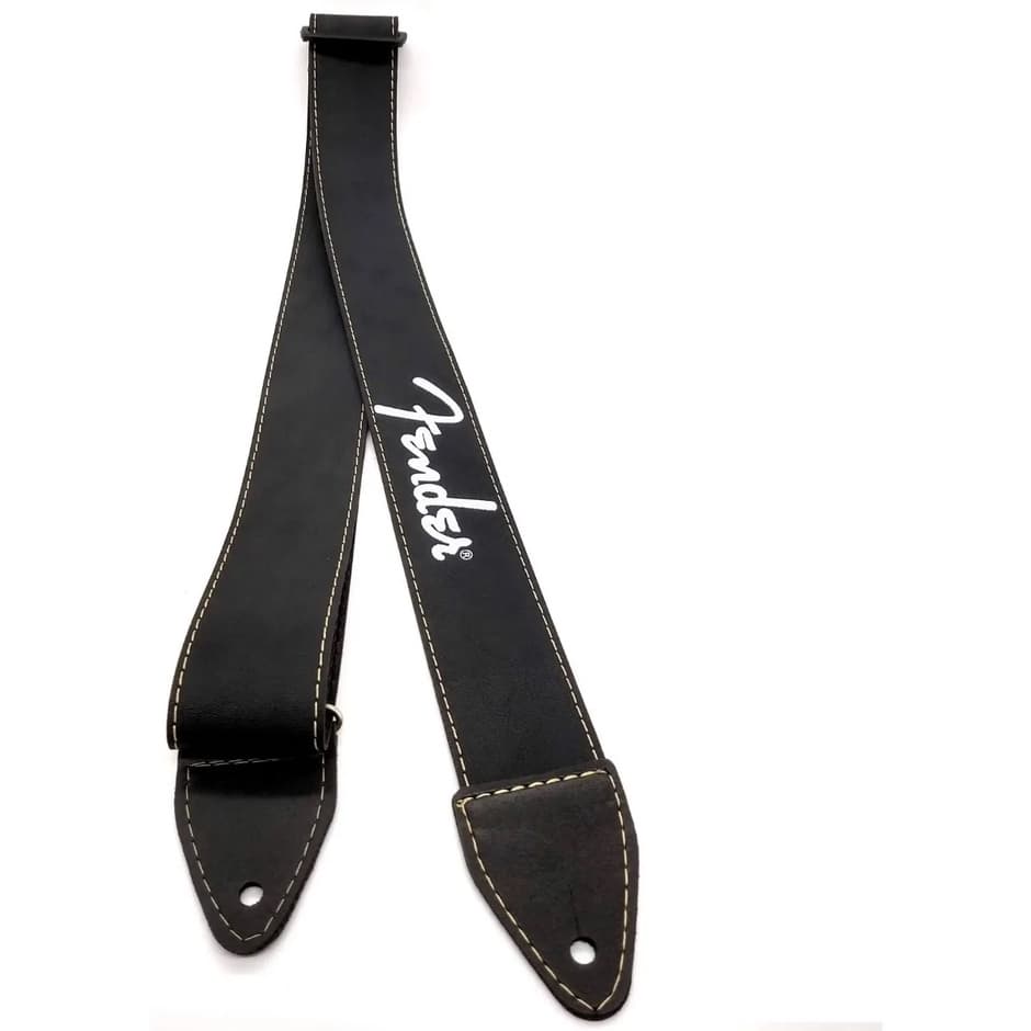 Correia Alça Preta De Guitarra E Violão Confort Logo Fender reforçada de qualidade