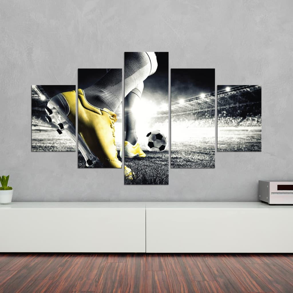 Placas Decorativas em MDF Campo de Futebol e Chuteira 5 un