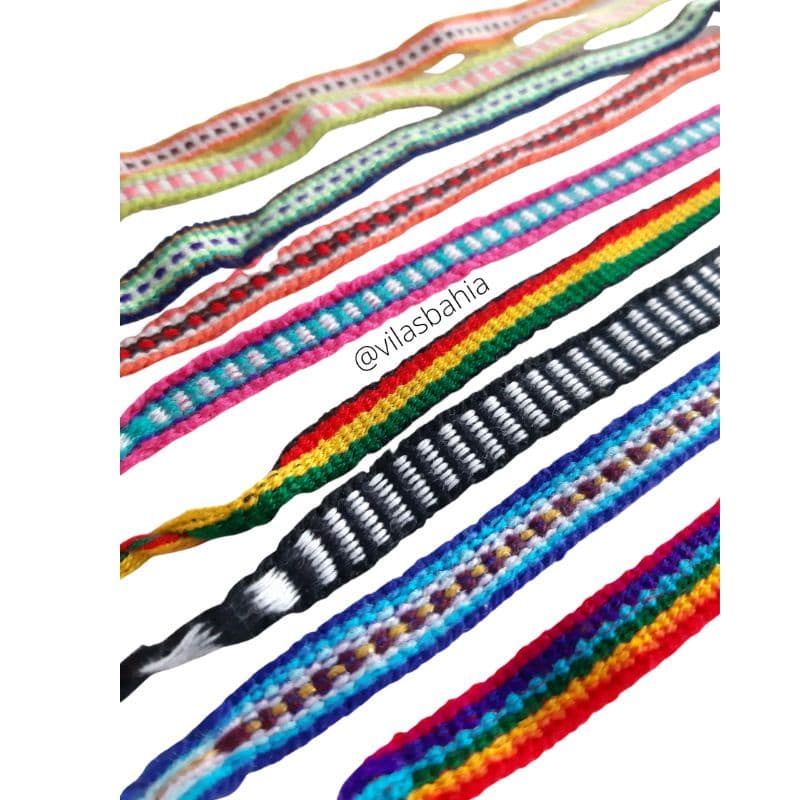 kit 6 Pulseiras Tecido Reggae Jamaica Hippie Praia Amizade - Cores Diversas e Aleatórias