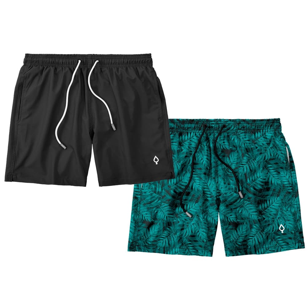 Kit 2 Shorts Bermudas Liso Lisa Masculino Tactel elastano Básico Academia Treino Praia com 2 bolsos