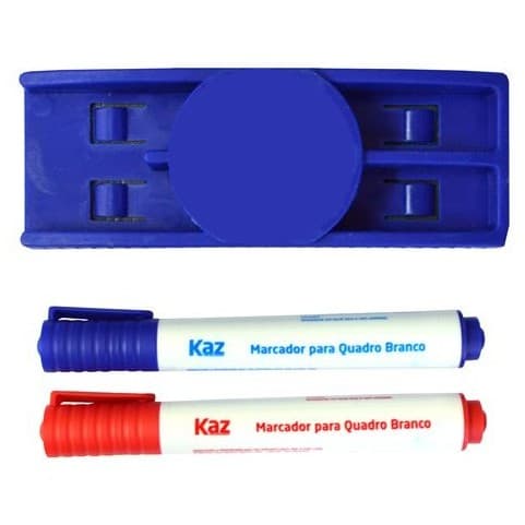 Apagador para Quadro Branco Com 2 Marcadores (Azul e Vermelho) - ARUFORTE